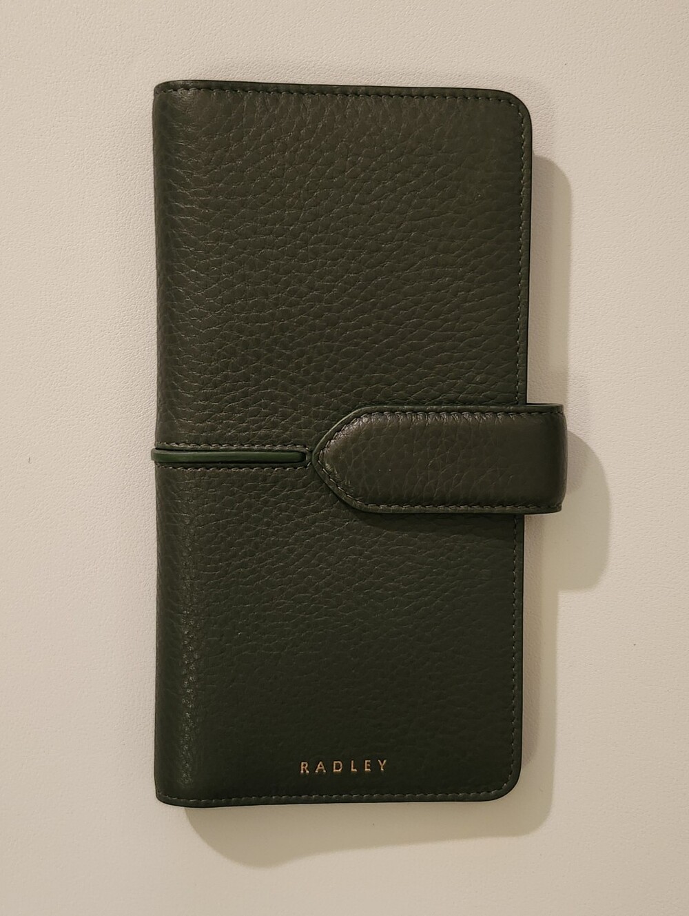 Radley London Hillgate Large Bifold Wallet Dark Green/Gold Hardware Leather NWOT